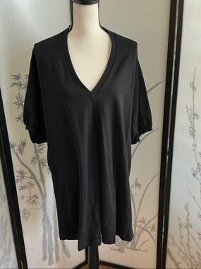 Zara Black V-Neck Short Sleeve Mini Dress